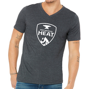 WM Heat Men's Short Sleeve V-Neck Tee - Dark Grey