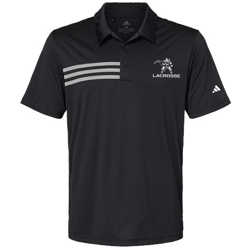 Caledonia Men's Lacrosse 3-Stripe Chest Polo - Black/White