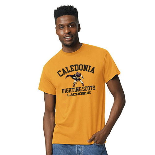 Caledonia Women's Lacrosse Men's DryBlend Tee - Gold