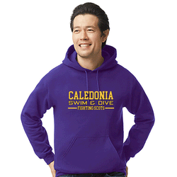Sudadera con capucha de mezcla pesada Gildan de CAL Swim, color morado